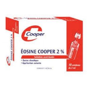 EOSINE COOPER 2 POUR CENT, solution pour application cutanée en récipient unidose