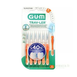 Gum Trav-ler Brossettes 1412, iso 2, lot de 6