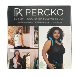 Percko T-Shirt redresseur femme noir col V