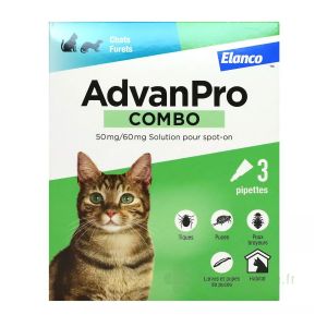 Advanpro Combo puces tiques pour chats furets 3 pipettes répulsives