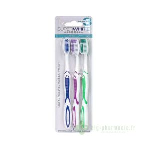 Brosse à dents souple Superwhite, lot de 3
