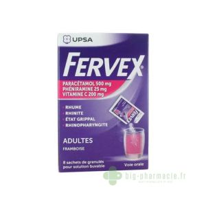 FERVEX ADULTES FRAMBOISE granulés pour solution buvable en sachet
