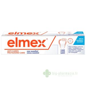 ELMEX ANTI-CARIES - Dentifrice Protection Caries Sans Menthol, 75ml