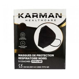 Masque filtrant FFP2 Noir Karman Healthcare  Boîte de 20