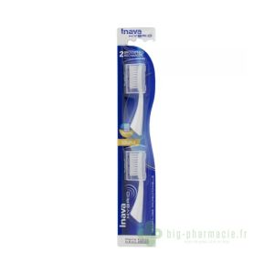 Inava Hybrid - recharge souple pour brosse à dents électrique BLANC lot de 2