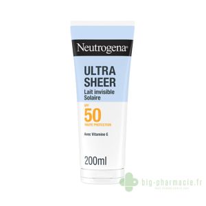 Neutrogena Ultra Sheer 50mL, lait solaire invisible SPF50