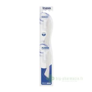 Inava Power - recharge brosse à dents électrique BLANC lot de 2