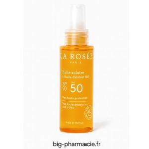 Huile solaire SPF50 à l'huile d'abricot bio, La Rosée 150mL