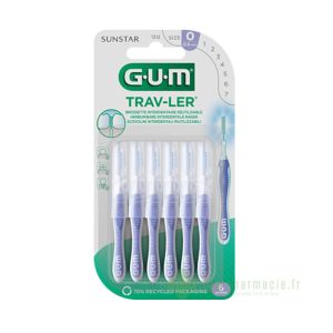 Gum Trav-ler Brossettes 1312, iso 0, lot de 6