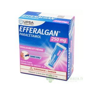 Efferalgan 250mg Granulés Arôme Fraise 10 sachets