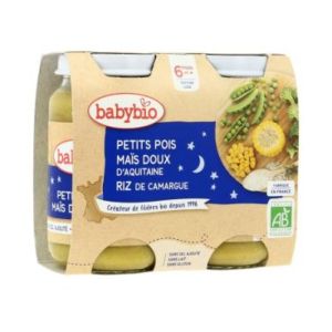 BABYBIO Petit pot bébé petits pois maïs riz