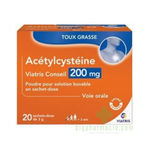 Acetylcystéine 200 mg Viatris Sachets x20
