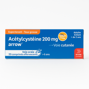 Acetylcysteine 200mg arrow, comprimés effervescents contre la toux grasse