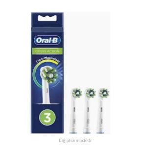 Oral B Cross Action, lot de 3 brossettes CleanMaximiser