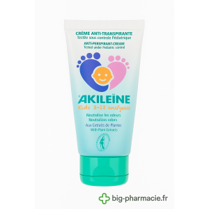akileine crème anti transpirante kids 3-12 ans