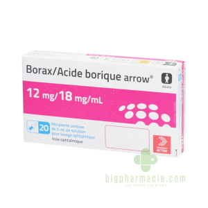 Borax/acide Borique arrow lavage ophtalmique 20 unidoses