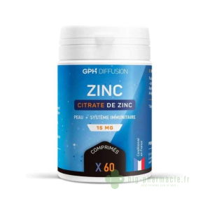 Citrate de Zinc 15mg 60 comprimés GPH