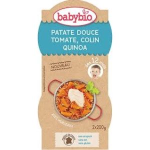 Babybio patate douce, tomate, colin, quinoa 2*200g dès 12mois