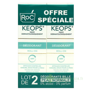 KEOPS Déodorant à Bille 48H - Peaux Normales, 2x30ml