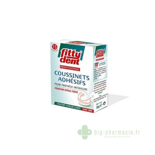 Fittydent Coussinets De Fixations Adhesifs boite de 15