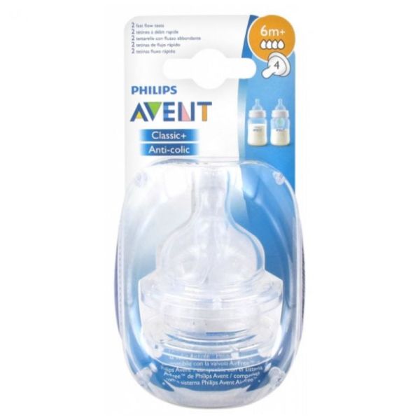 NATURAL TETINES SILICONE X2 à DEBIT VARIABLE 3mois+ AVENT