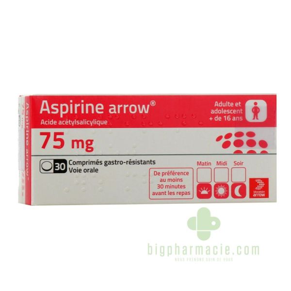 ASPIRINE ARROW 75 mg 30 cp gastrorésistants