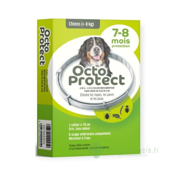 Octo Protect Collier Anti puces et tiques Chien plus de 8kg