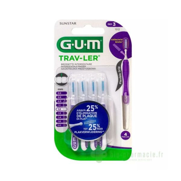 Gum Trav-ler brossettes 1512, iso3, lot de 4