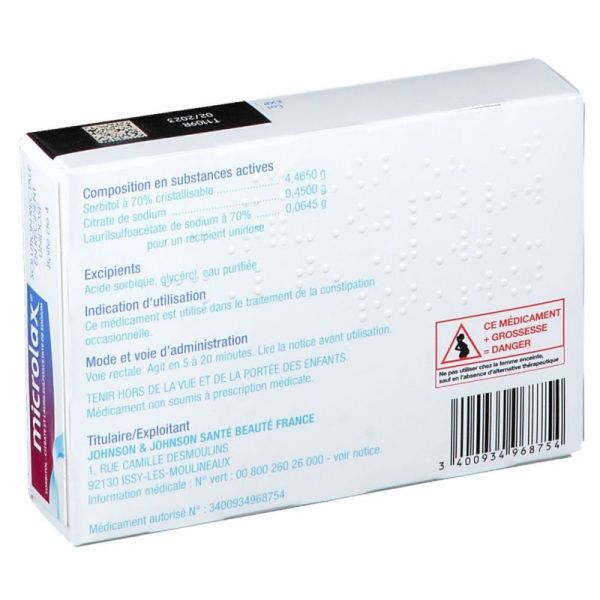 Microlax Solution Rectale 12 récipients unidoses