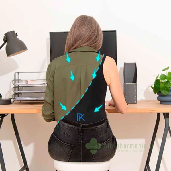 Percko T-Shirt redresseur femme noir col V