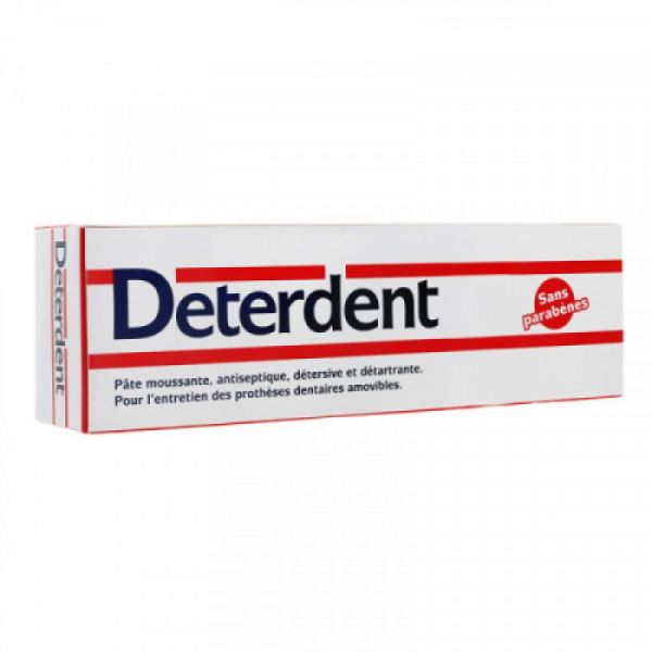 DETERDENT 75ml Pâte Moussante, Antiseptique, Détersive et Détartrante - Prothèses Dentaires