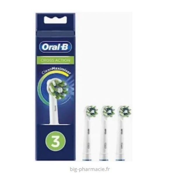 Oral B Cross Action, lot de 3 brossettes CleanMaximiser