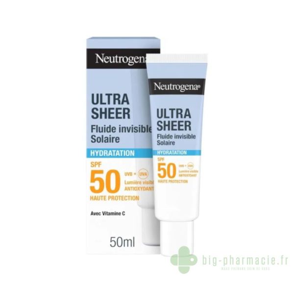 Neutrogena Ultra Sheer 50mL, fluide solaire hydratation invisible SPF50
