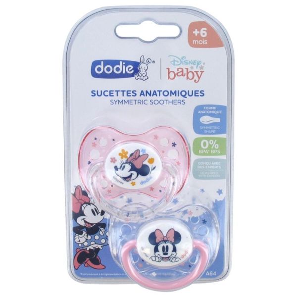 Dodie Sucette Anatomique Silicone +6 mois Cars A68, lot de 2 sucettes