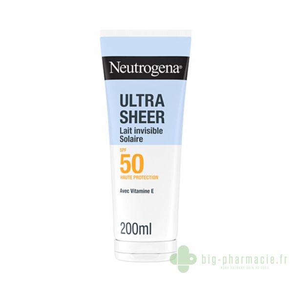 Neutrogena Ultra Sheer 50mL, lait solaire invisible SPF50