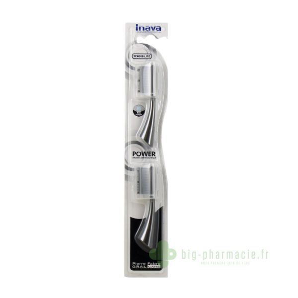 Inava Power - recharge brosse à dents électrique NOIR lot de 2