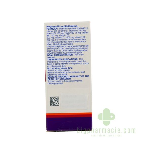 HYDROSOL POLYVITAMINE PHARMADEVELOPPEMENT, solution buvable en gouttes