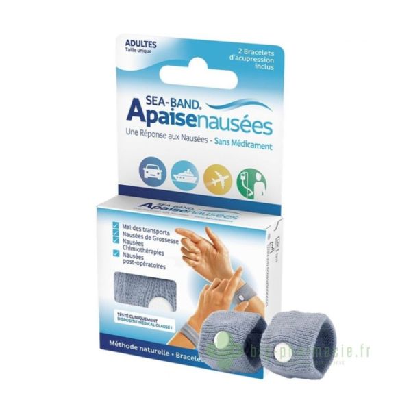 Sea-Band Bracelet Anti-Nausees Adulte NOIR