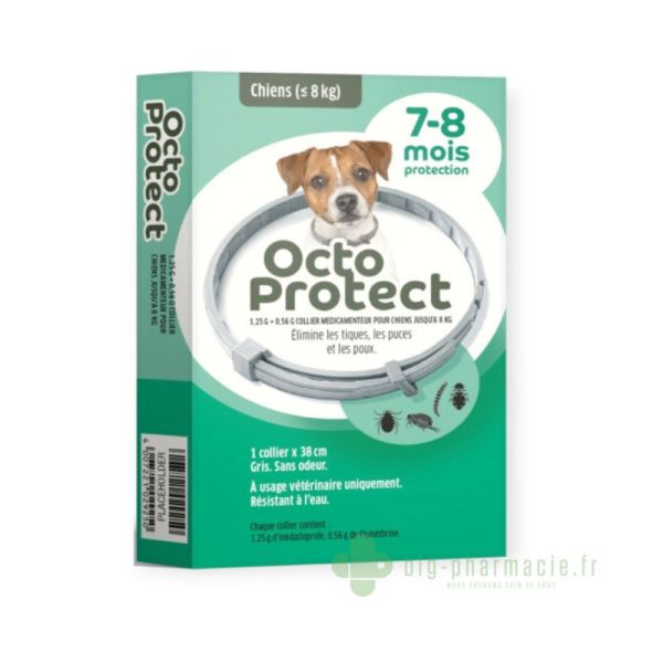 Octo Protect Collier Anti puces et tiques Chien moins de 8kg