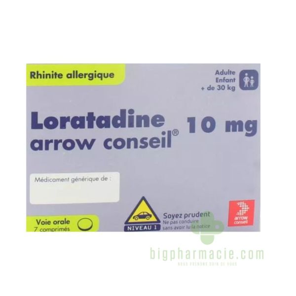 Loratadine 10mg Arrow 7 comprimés