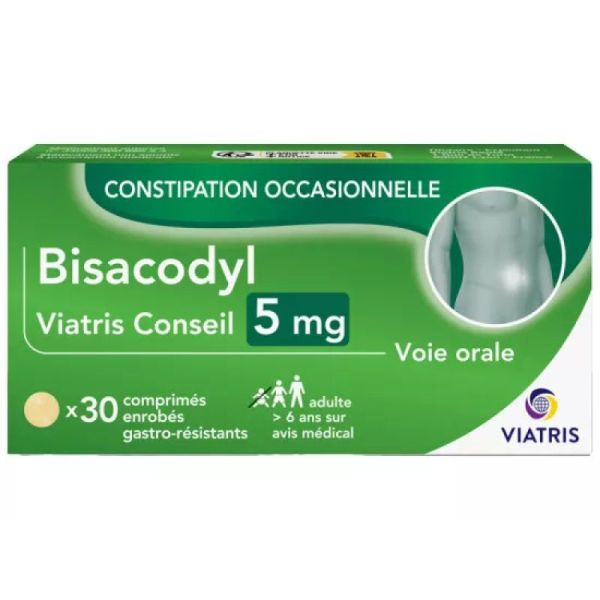 Bisacodyl 5mg 30 comprimés Viatris