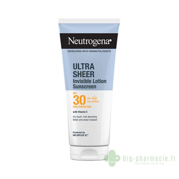 Neutrogena Ultra Sheer 50mL, lait solaire invisible SPF30
