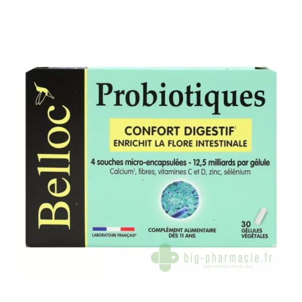 Belloc probiotiques boite de 30 gélules