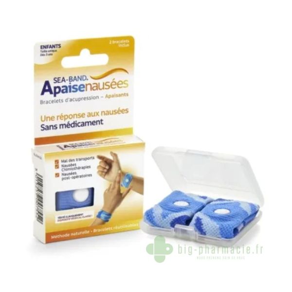 Sea band Bracelet Anti-Nausées bleu Enfant 2 Unités