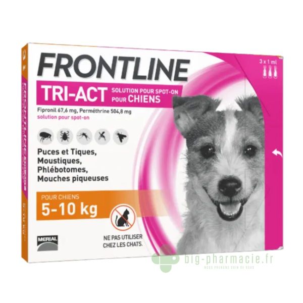 Frontline Tri-act chien S 5-10 kg 3 pipettes