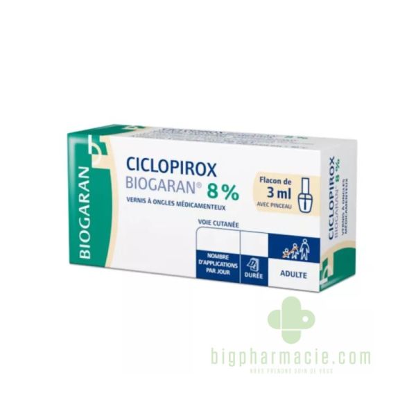 Ciclopirox 8% Vernis à ongles Biogaran