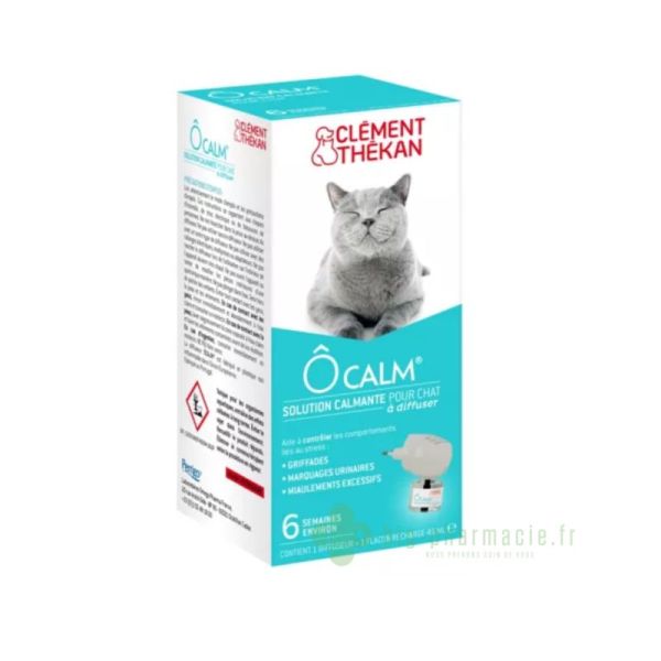 CLEMENT THEKAN Ôcalm Solution Calmante pour Chat à Diffuser Kit Diffuseur + Recharge 48 ml