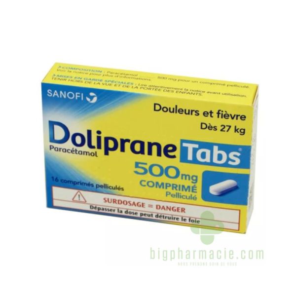 dolipranetabs 500 mg 16 comprimés pelliculés
