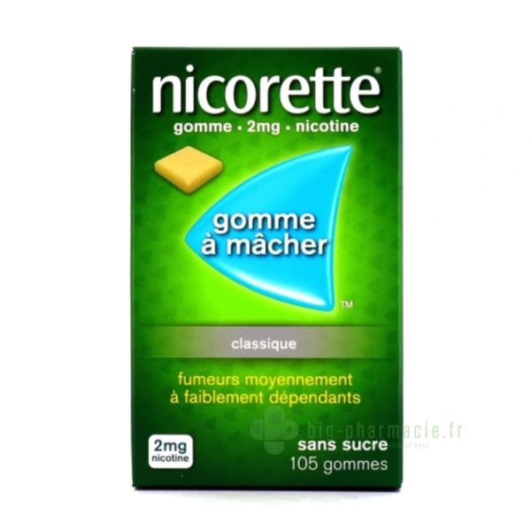 Nicorette 2mg Gomme Nature boite de 105
