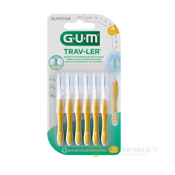 Gum Trav-ler brossettes 1514, iso4, lot de 6